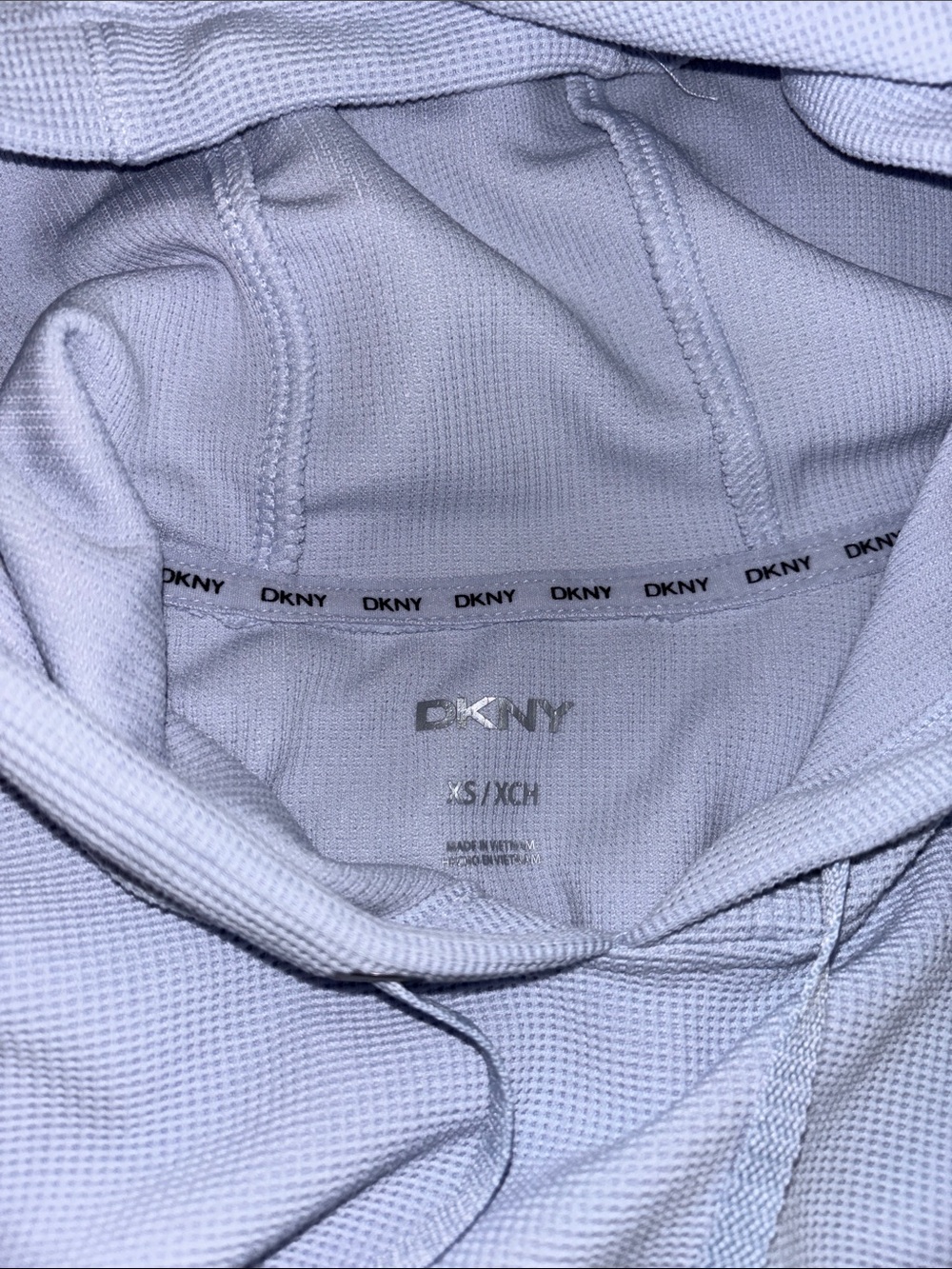 DKNY light blue waffle knit hoodie - Picture 4 of 8